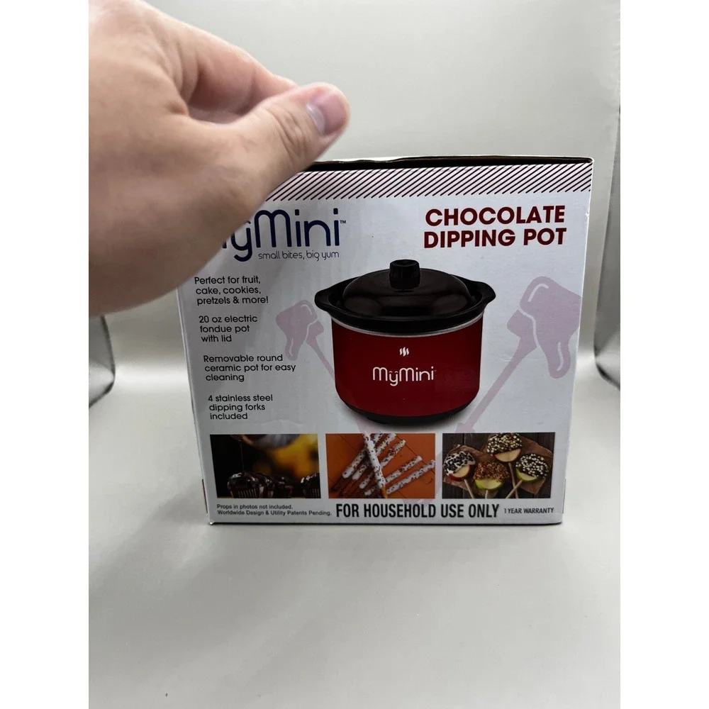 My Mini Chocolate Fondue Dipping Pot W/ Lid - 20 Oz - 4 Stainless Dip Forks